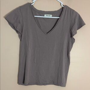Madewell Short-Sleeve V-Neck Tee in Light Purple